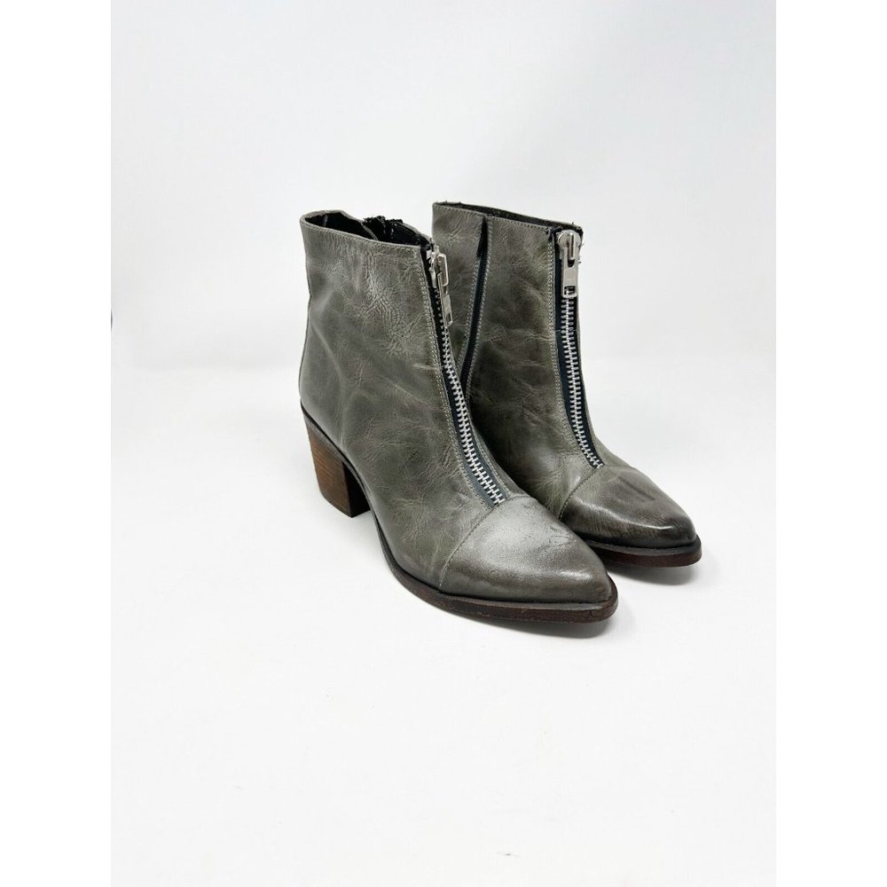 Freebird By Steven Womens Claire Ankle Zipper Boots Distressed Leather Size 10 - Picture 2 of 6